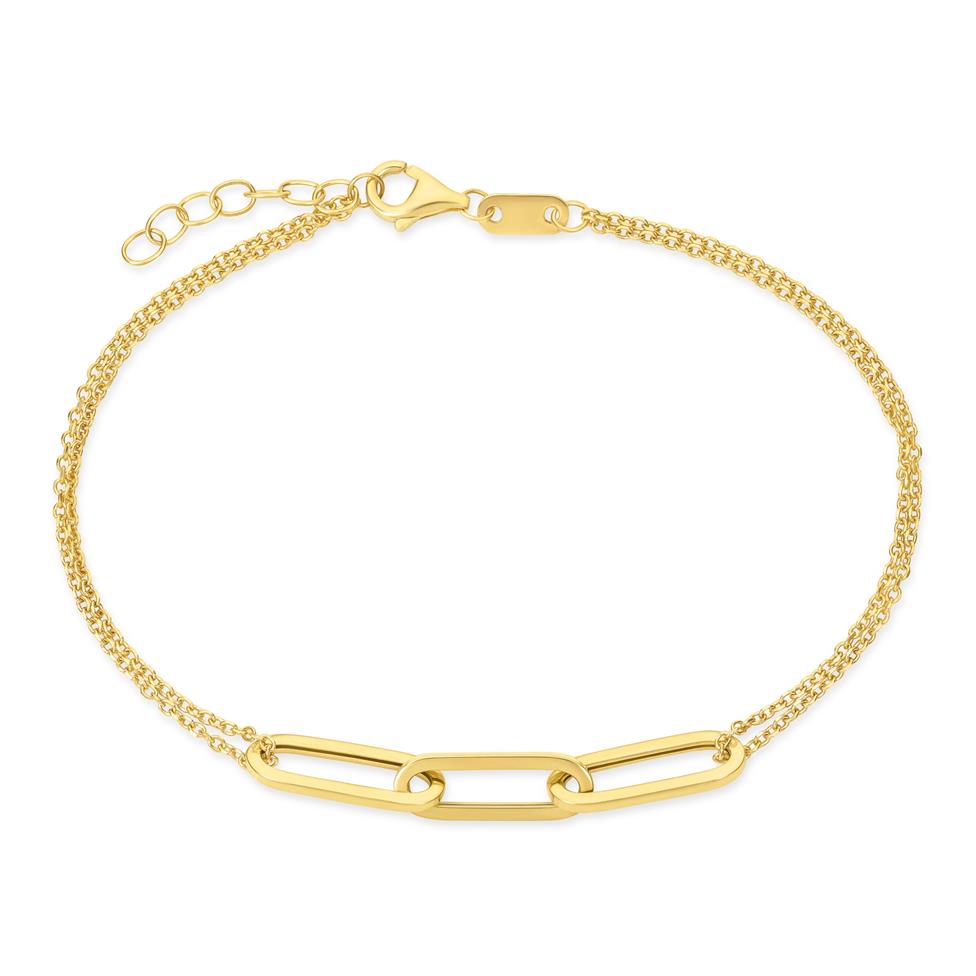 18ct Yellow Gold Three Paperlink Bracelet Thumbnail Image 0