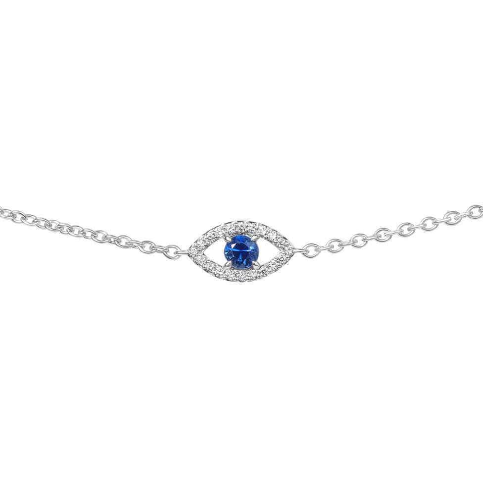 18ct White Gold Evil Eye Sapphire and Diamond Bracelet Thumbnail Image 1