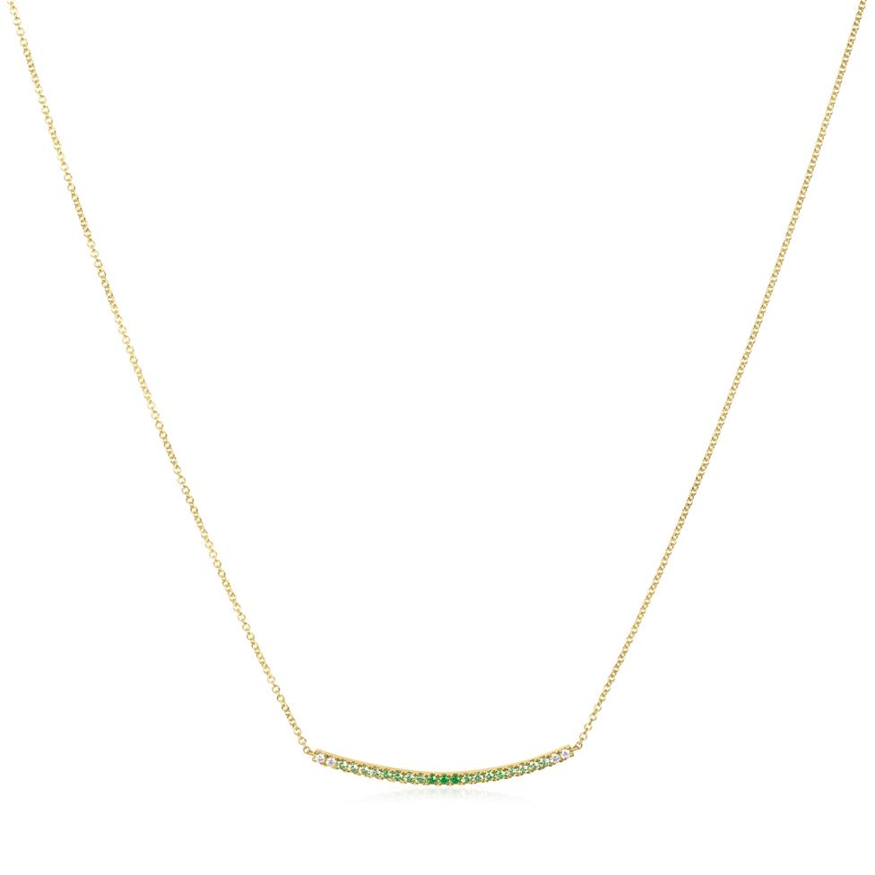 18ct Yellow Gold Ombre Tsavorite and Diamond Bonbon Necklace Thumbnail Image 1