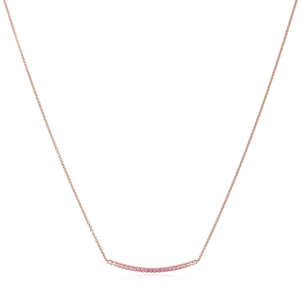 18ct Rose Gold Ombre Pink Sapphire and Diamond Bonbon Necklace Thumbnail Image 1