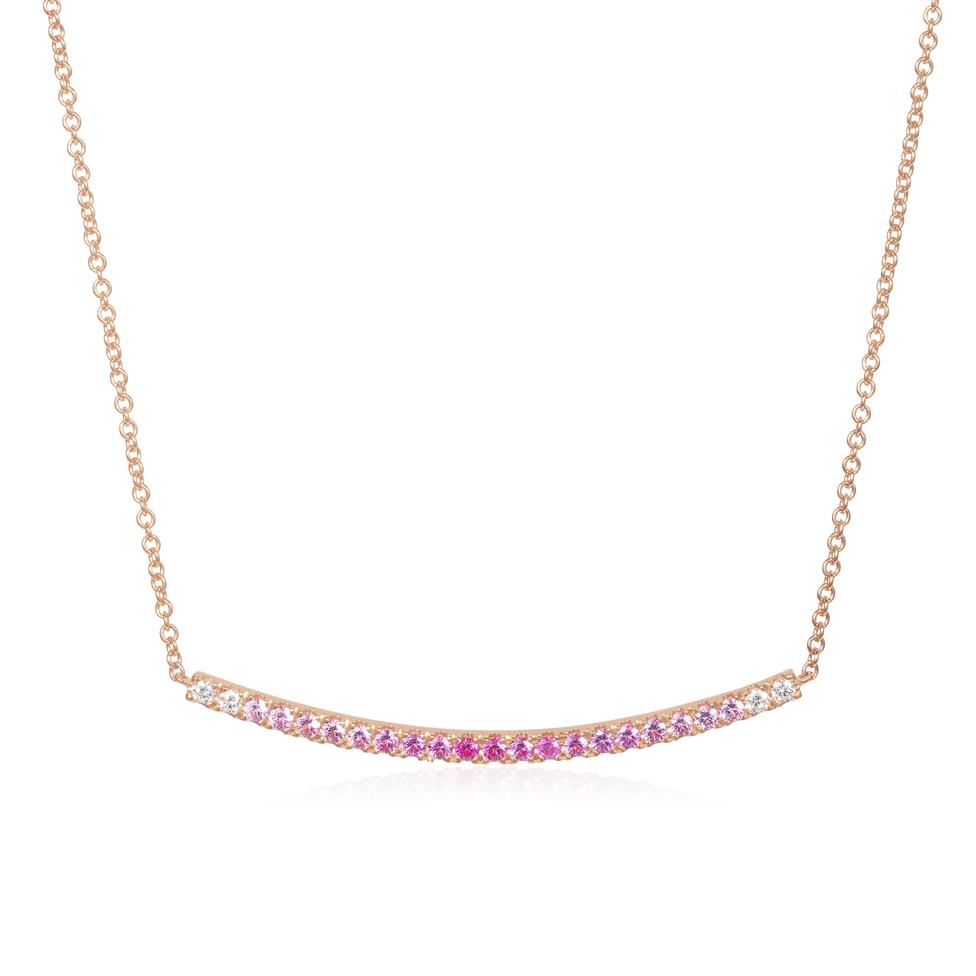 18ct Rose Gold Ombre Pink Sapphire and Diamond Bonbon Necklace Thumbnail Image 0