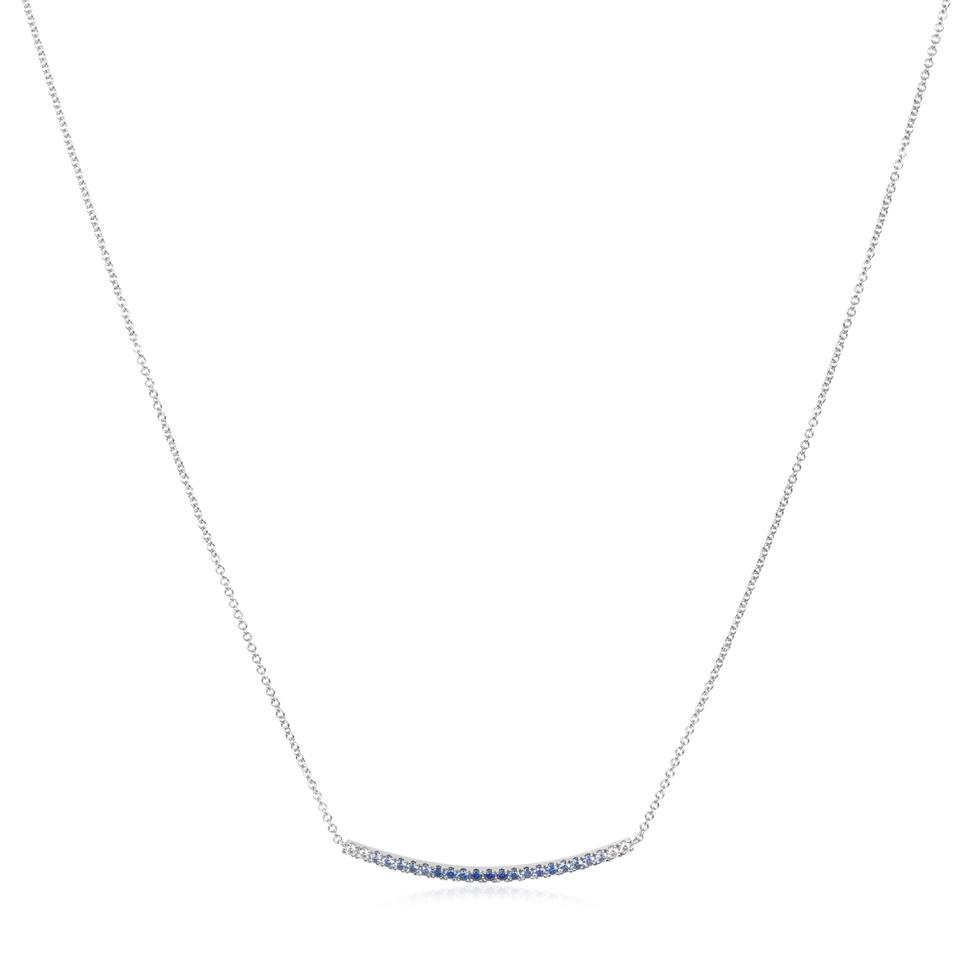 Bonbon 18ct White Gold Ombre Blue Sapphire and Diamond Necklace Thumbnail Image 1