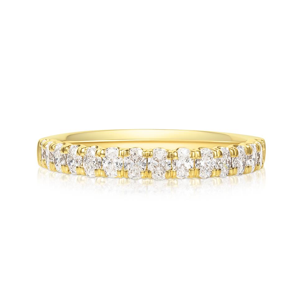 18ct Yellow Gold Diamond Half Eternity Ring 0.65ct Thumbnail Image 1