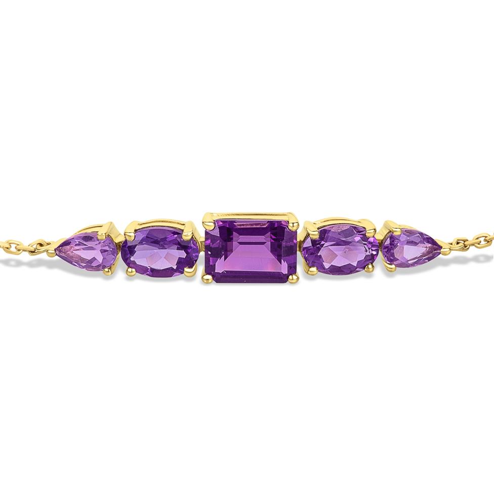 Bonbon 18ct Yellow Gold Amethyst Bracelet Thumbnail Image 1