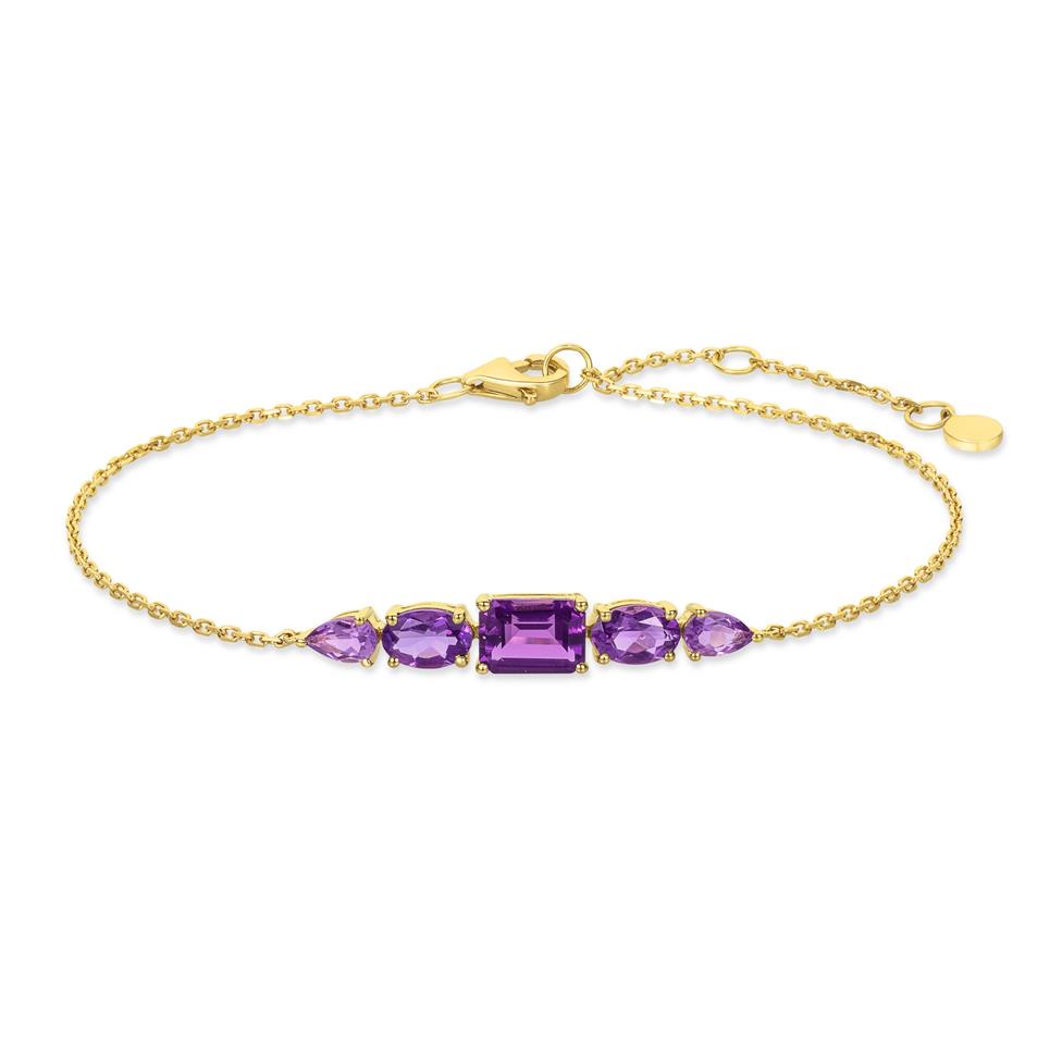 Bonbon 18ct Yellow Gold Amethyst Bracelet Thumbnail Image 0