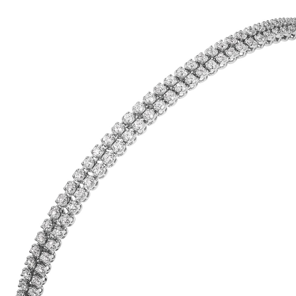 18ct White Gold Two Row Diamond Tennis Bracelet 1.87ct Thumbnail Image 1