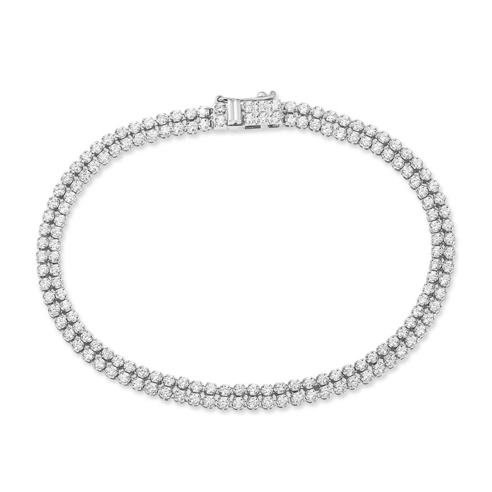 18ct White Gold Two Row Diamond Tennis Bracelet 1.87ct Thumbnail Image 0