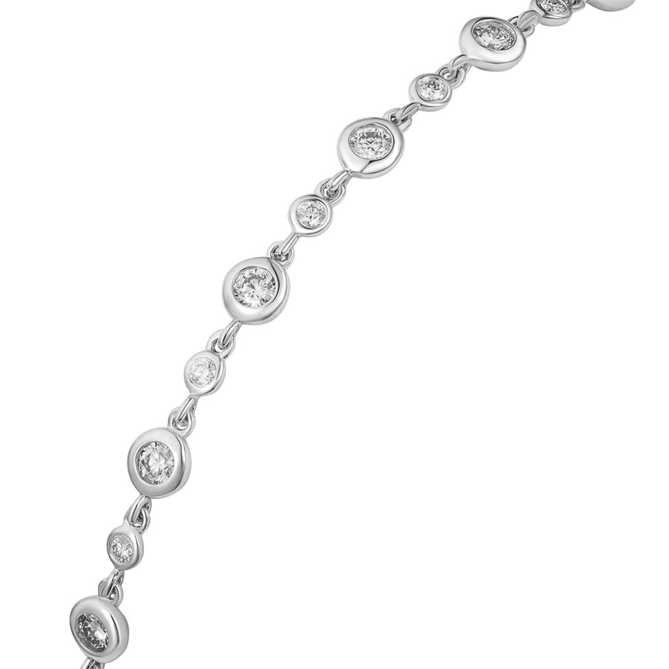 18ct White Gold Diamond Bezel Set Bracelet Thumbnail Image 1