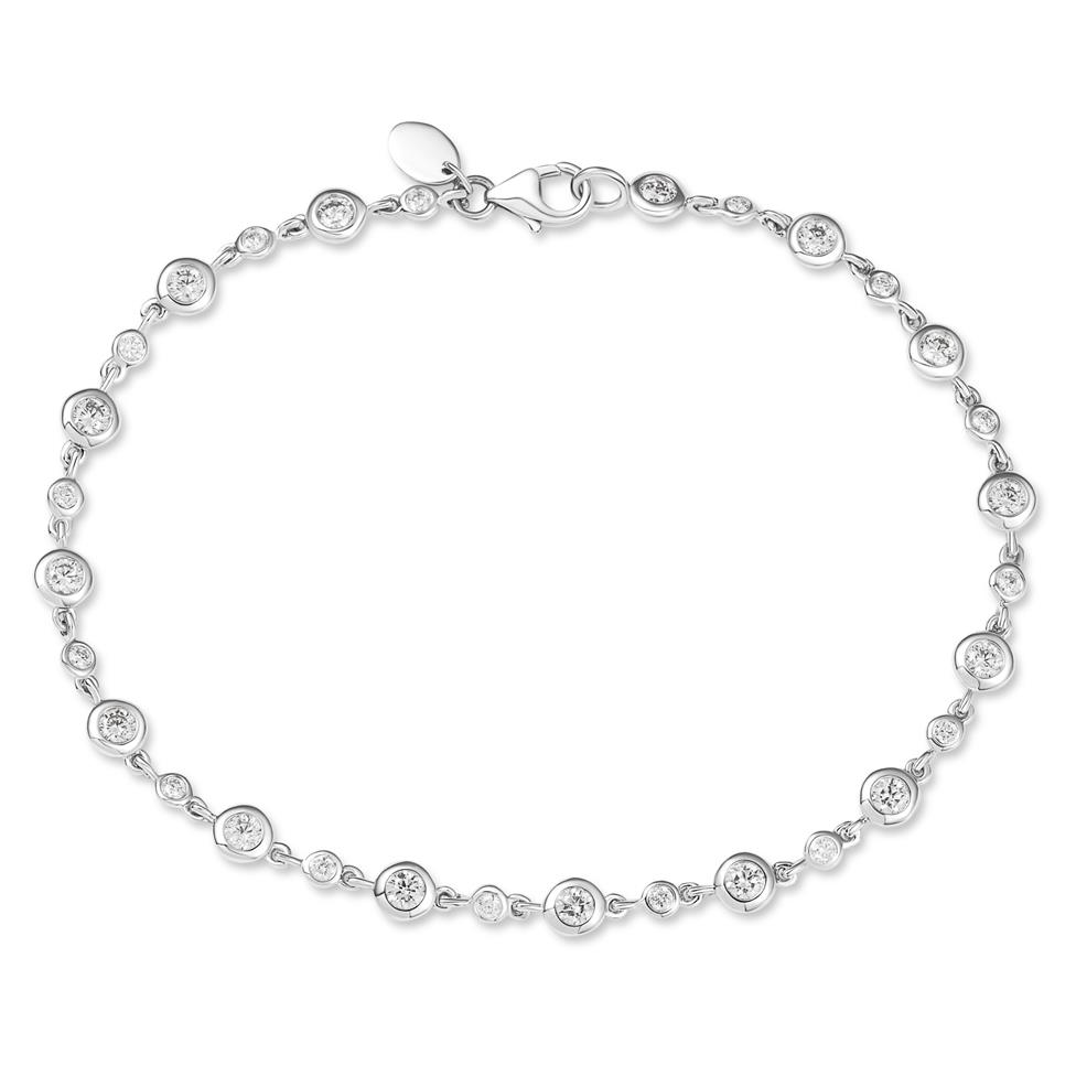 18ct White Gold Diamond Bezel Set Bracelet Thumbnail Image 0