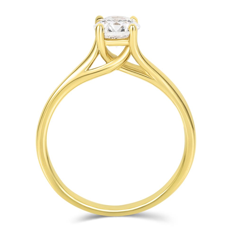 18ct Yellow Gold Twist Design Diamond Solitaire Engagement Ring 0.70ct Thumbnail Image 3