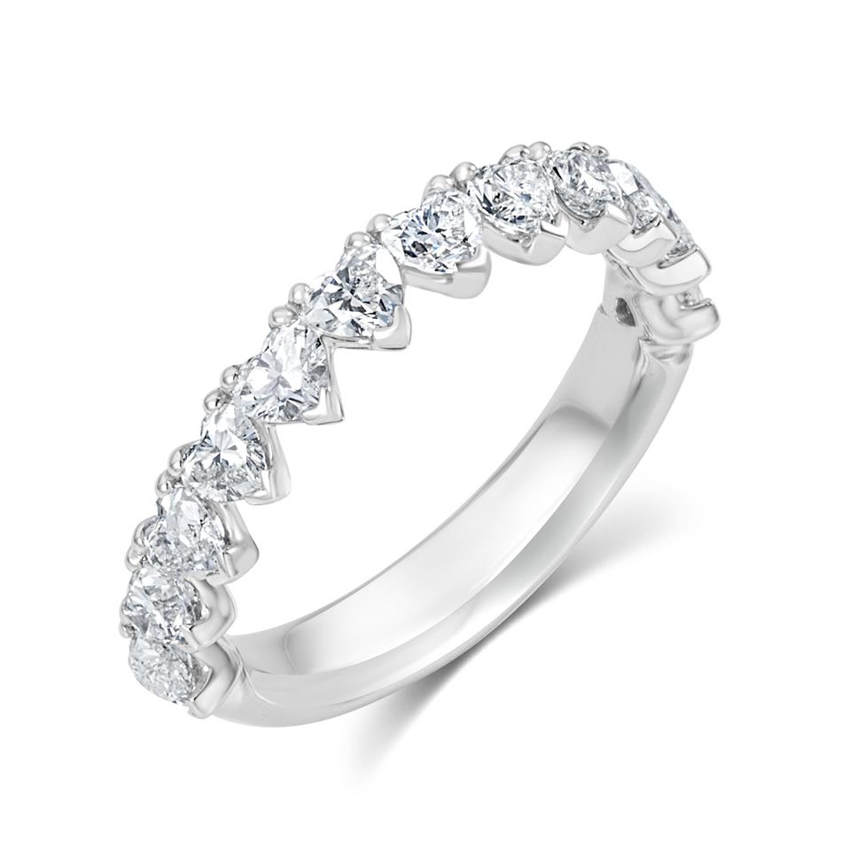 Platinum Heart Shape Diamond Half Eternity Ring 1.50ct Thumbnail Image 0