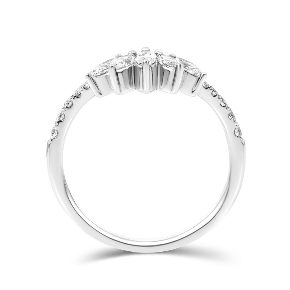 Platinum Marquise Diamond Set Wedding Ring 0.50ct Thumbnail Image 2