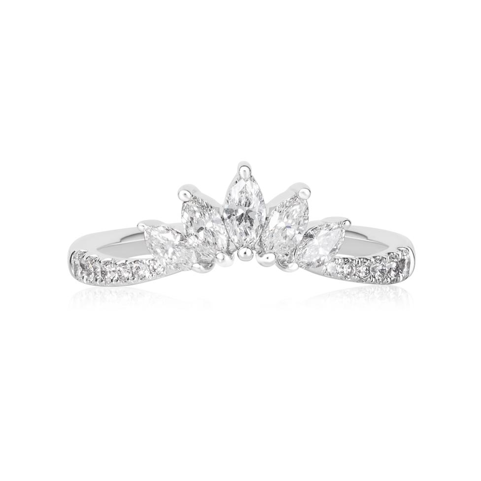 Platinum Marquise Diamond Set Wedding Ring 0.50ct Thumbnail Image 1