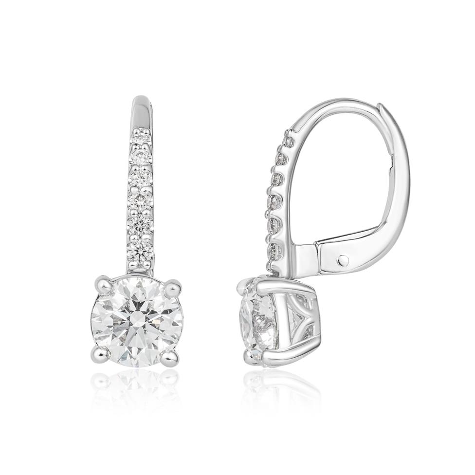 18ct White Gold Diamond Drop Earrings 2.16ct Thumbnail Image 0