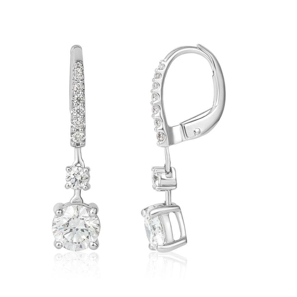 18ct White Gold Diamond Drop Earrings 2.38ct Thumbnail Image 0