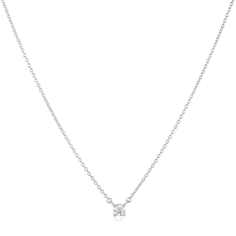 18ct White Gold Diamond Solitaire Necklace 0.24ct Thumbnail Image 1