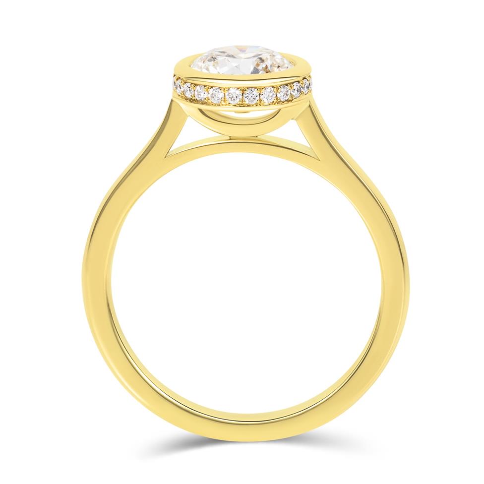 18ct Yellow Gold Round Diamond Engagement Ring 1.30ct Thumbnail Image 2