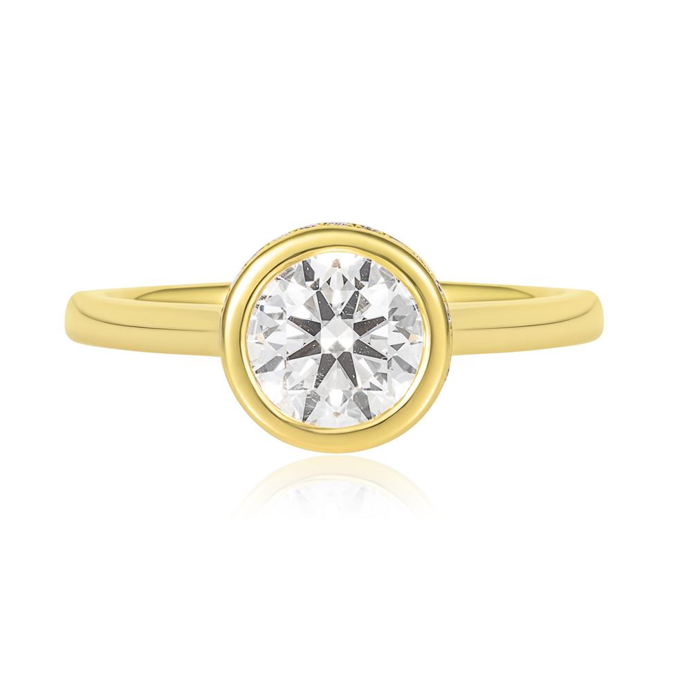 18ct Yellow Gold Round Diamond Engagement Ring 1.30ct Thumbnail Image 1