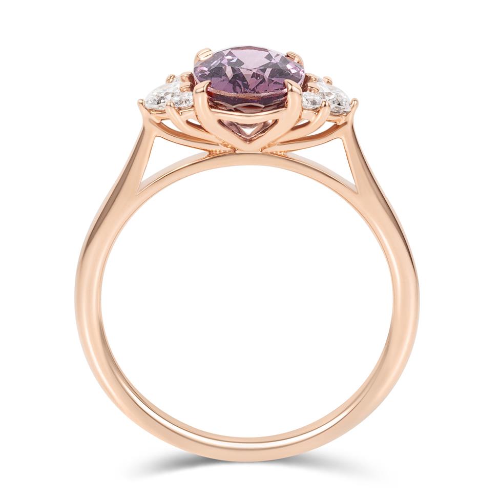 18ct Rose Gold Berry Sapphire and Diamond Engagement Ring 2.25ct Thumbnail Image 2