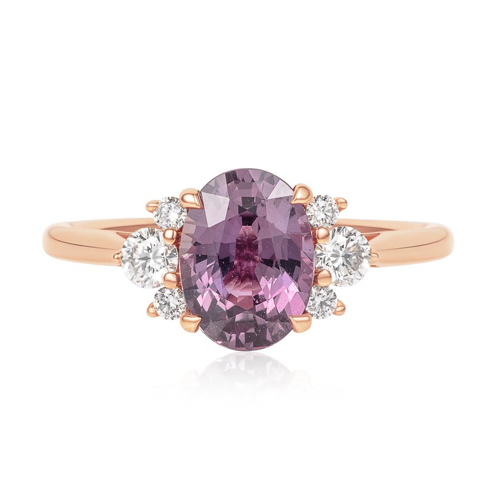 18ct Rose Gold Berry Sapphire and Diamond Engagement Ring 2.25ct Thumbnail Image 1