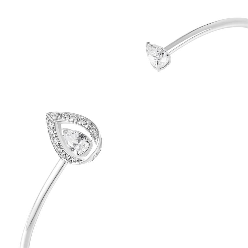 Theia 18ct White Gold Diamond Bangle Large Thumbnail Image 1