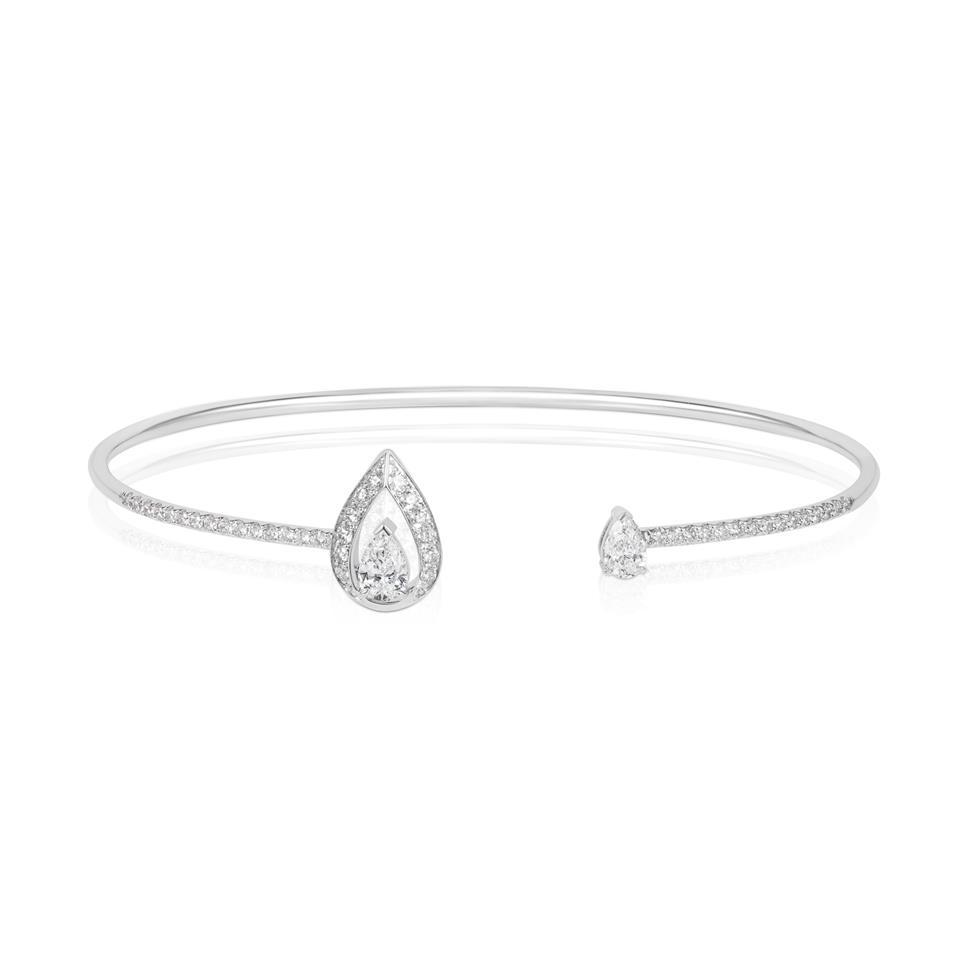 Theia 18ct White Gold Diamond Bangle Large Thumbnail Image 0