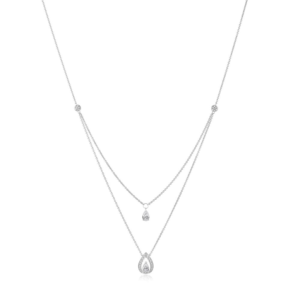 Theia 18ct White Gold Diamond Necklace Thumbnail Image 1