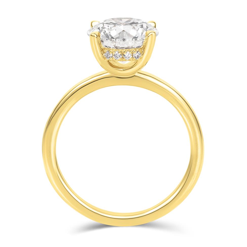 18ct Yellow Gold Lab Grown Round Diamond Engagement Ring 3.00ct Thumbnail Image 2