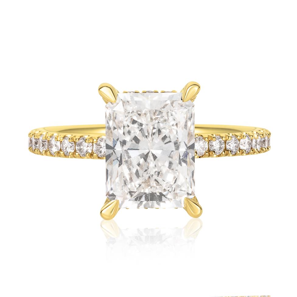 18ct Yellow Gold Lab Grown Radiant Diamond Engagement Ring 3.00ct Thumbnail Image 1