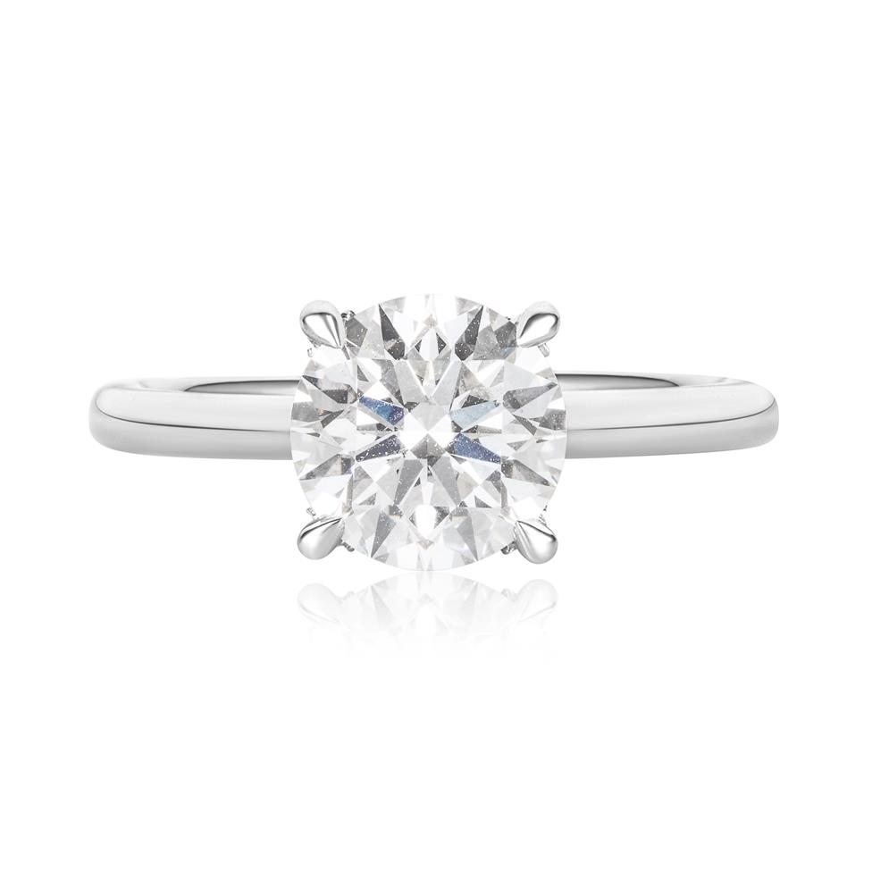 Platinum Lab Grown Round Diamond Engagement Ring 2.00ct Thumbnail Image 1