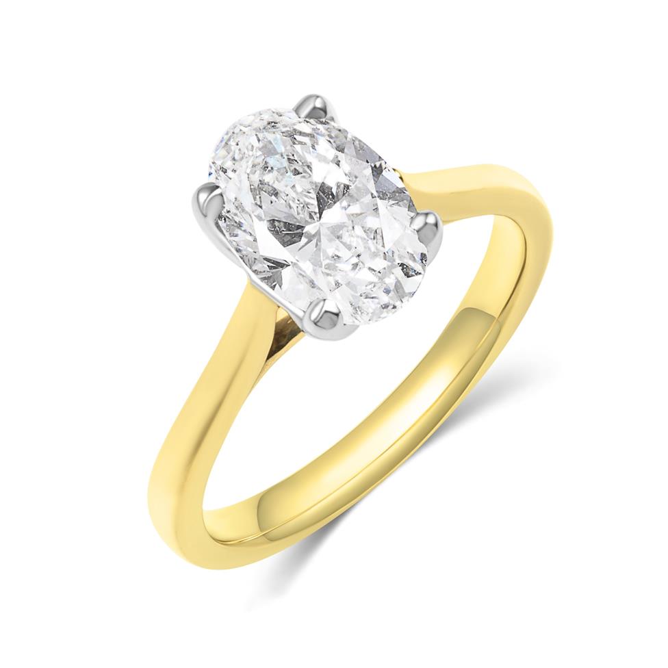 18ct Yellow Gold Lab Grown Oval Diamond Engagement Ring 1.50ct Thumbnail Image 0