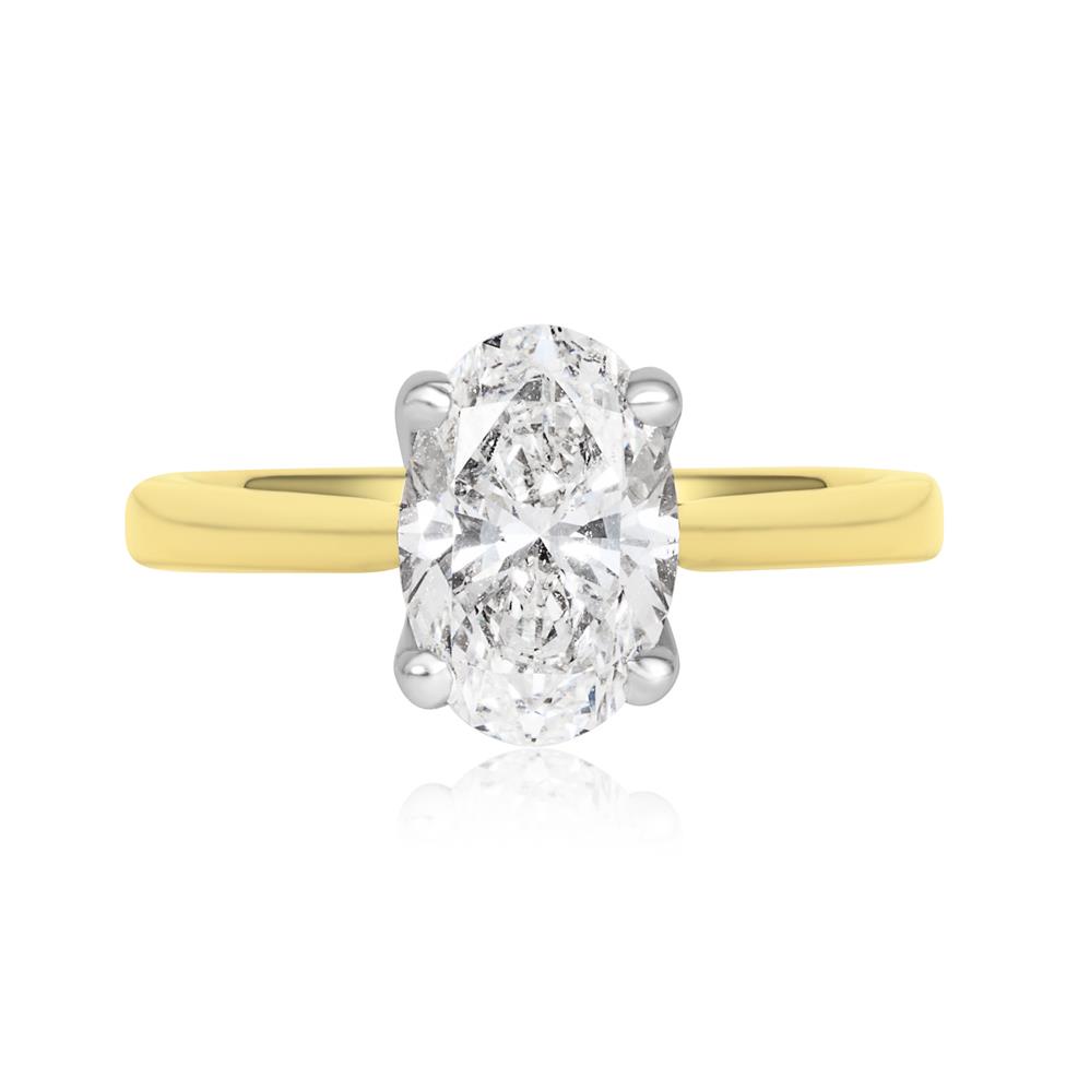 18ct Yellow Gold Lab Grown Oval Diamond Engagement Ring 1.50ct Thumbnail Image 1