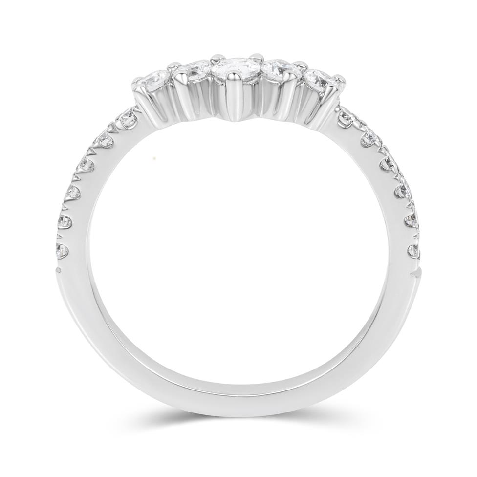 Platinum Diamond Set Shaped Band  Thumbnail Image 2