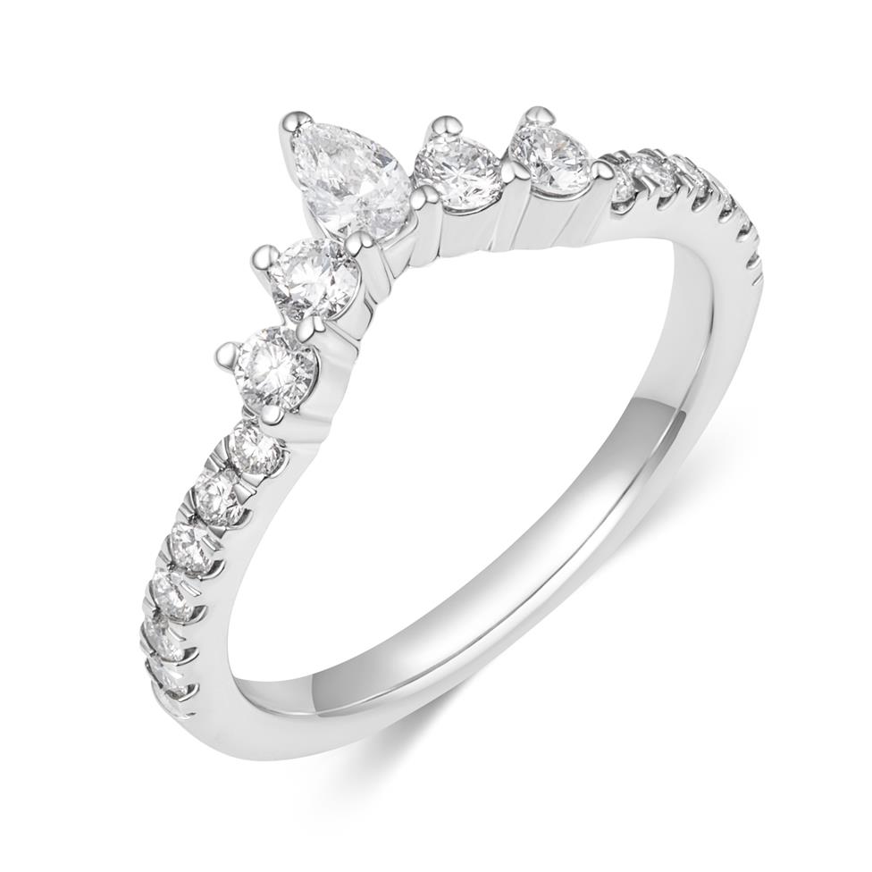 Platinum Diamond Set Shaped Band  Thumbnail Image 0