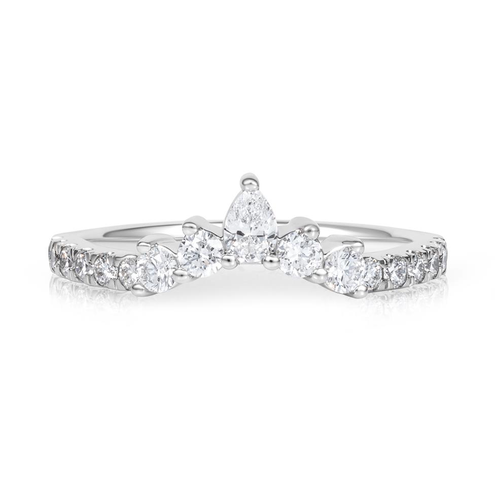 Platinum Diamond Set Shaped Band  Thumbnail Image 1