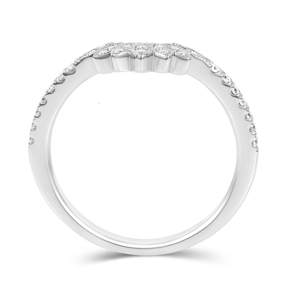 Platinum Diamond Set Shaped Band  Thumbnail Image 2