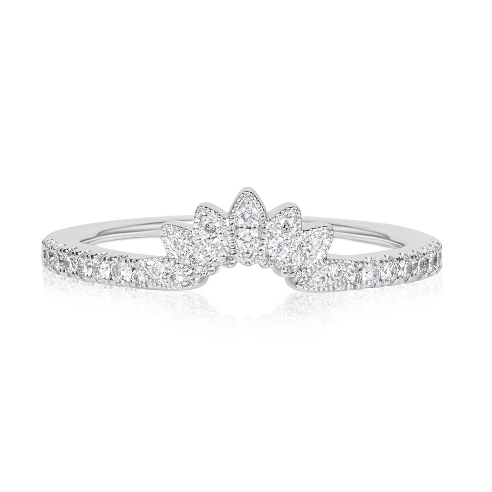 Platinum Diamond Set Shaped Band  Thumbnail Image 1