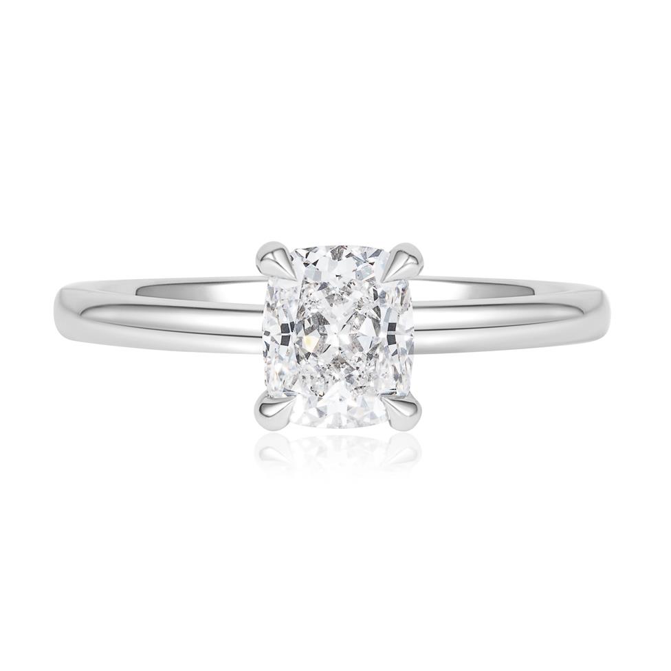 Platinum Cushion Diamond Engagement Ring 0.94ct Thumbnail Image 1