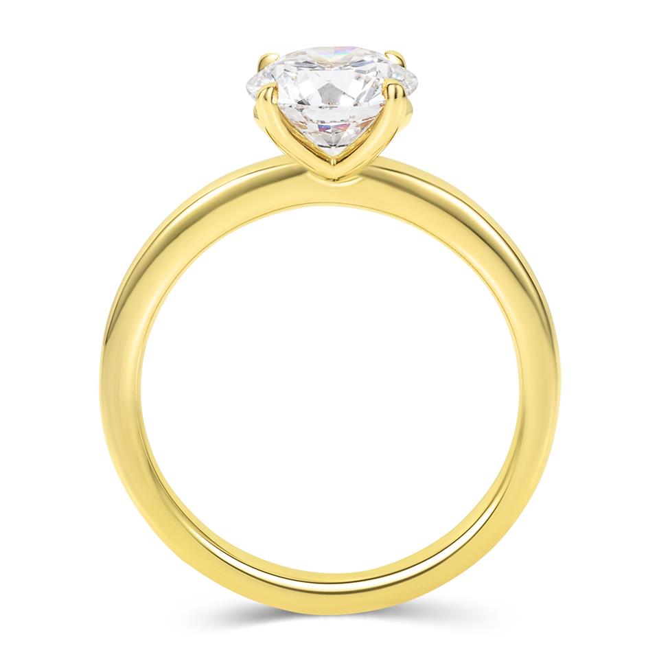 18ct Yellow Gold Lab Grown Round Diamond Engagement Ring 1.50ct Thumbnail Image 2