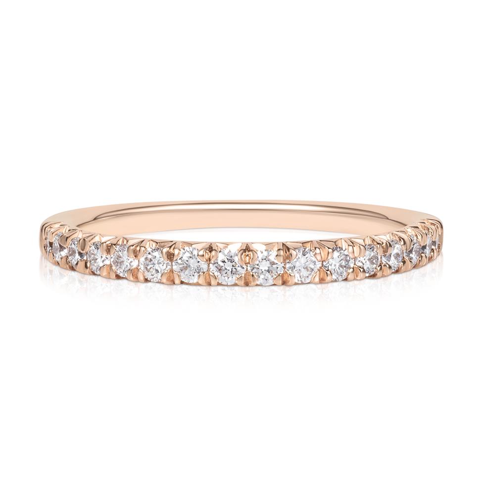 18ct Rose Gold Diamond Half Eternity Ring 0.34ct Thumbnail Image 1