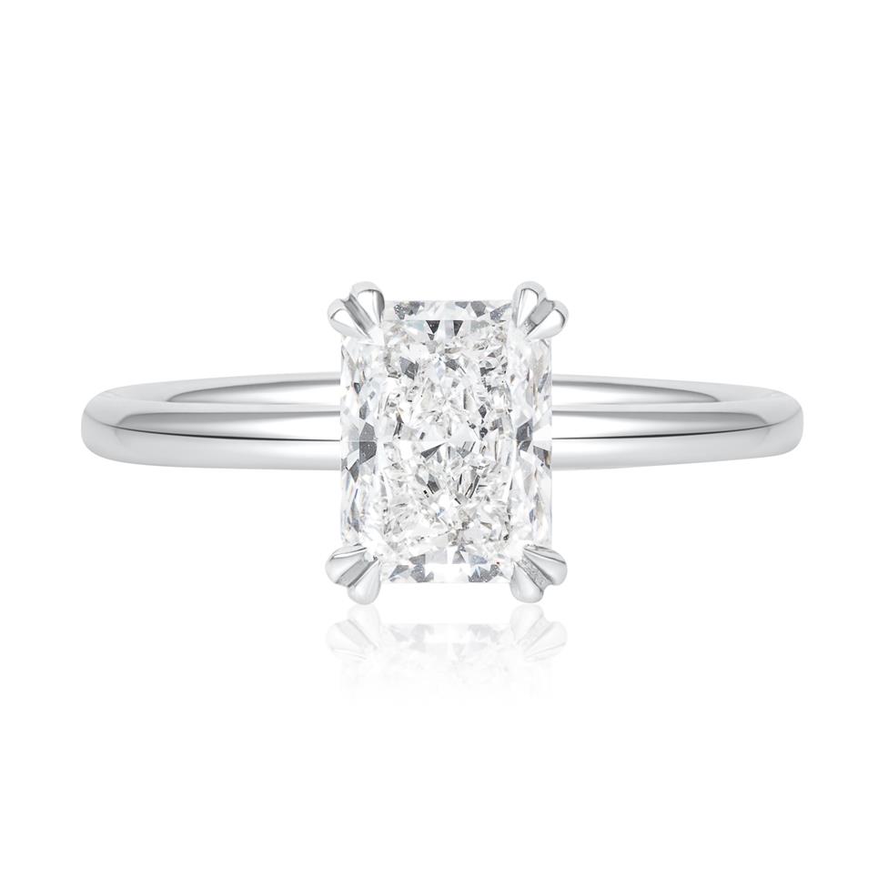 Platinum Lab Grown Radiant Diamond Engagement Ring 1.50ct Thumbnail Image 1