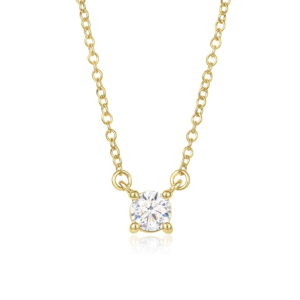 18ct Yellow Gold Diamond Solitaire Necklace 0.24ct Thumbnail Image 0