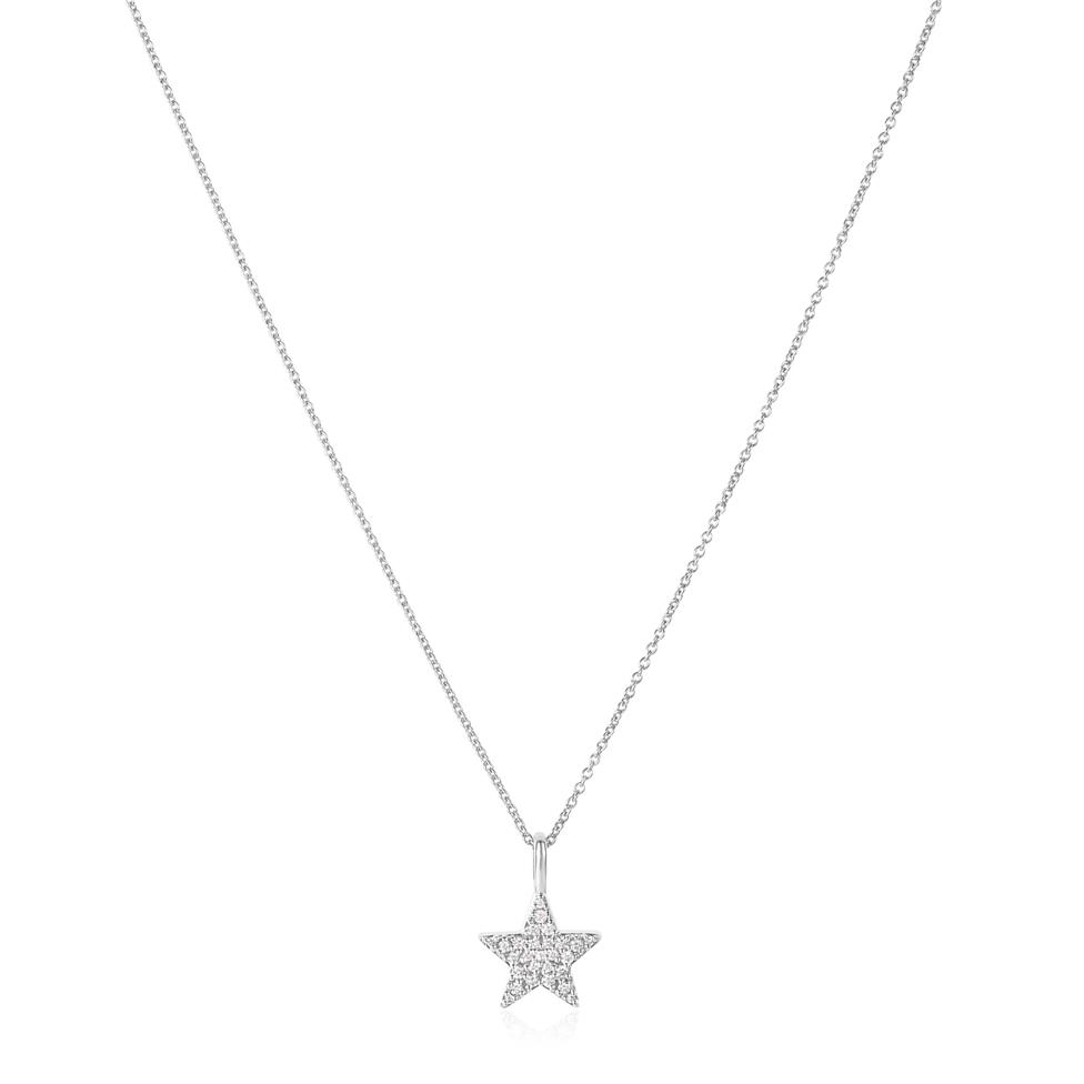 18ct White Gold Diamond Star Necklace Thumbnail Image 1