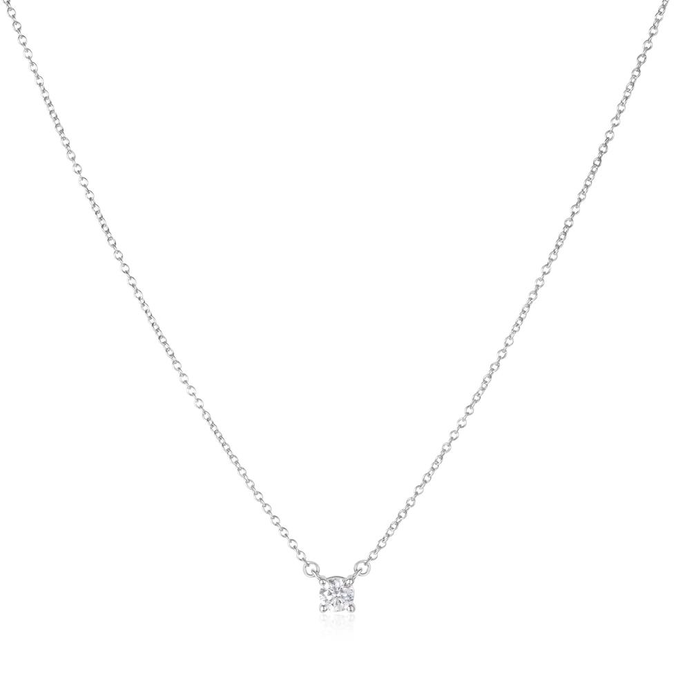 18ct White Gold Diamond Solitaire Necklace 0.24ct Thumbnail Image 1