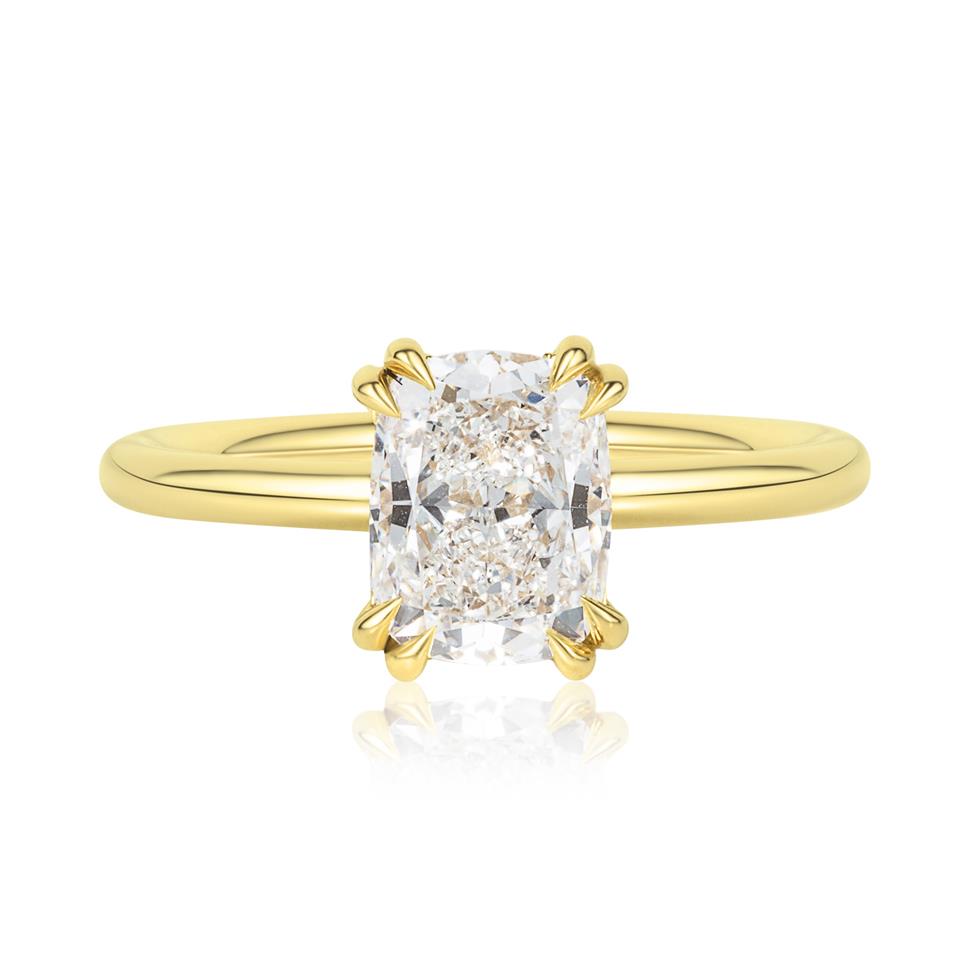 18ct Yellow Gold Cushion Diamond Engagement Ring 1.58ct Thumbnail Image 1