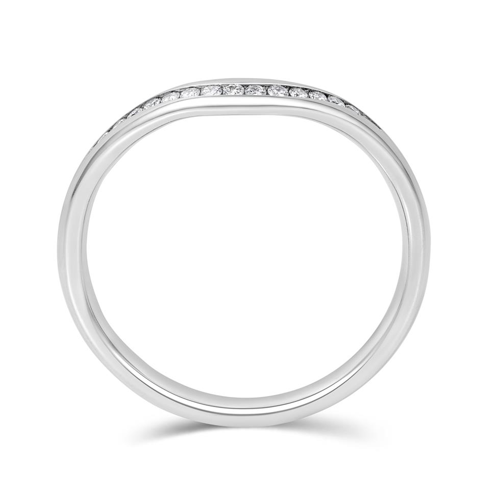 Platinum Diamond Shaped Wedding Ring 0.14ct Thumbnail Image 2