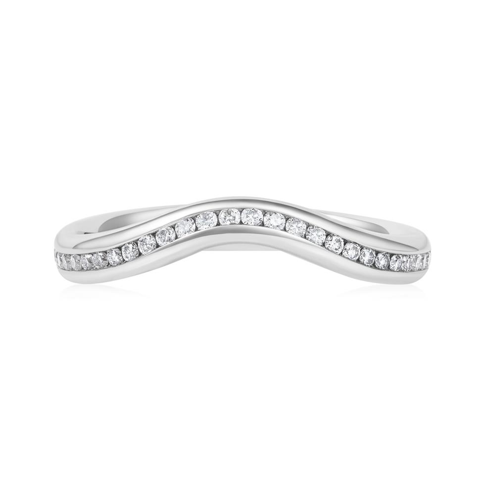 Platinum Diamond Shaped Wedding Ring 0.14ct Thumbnail Image 1