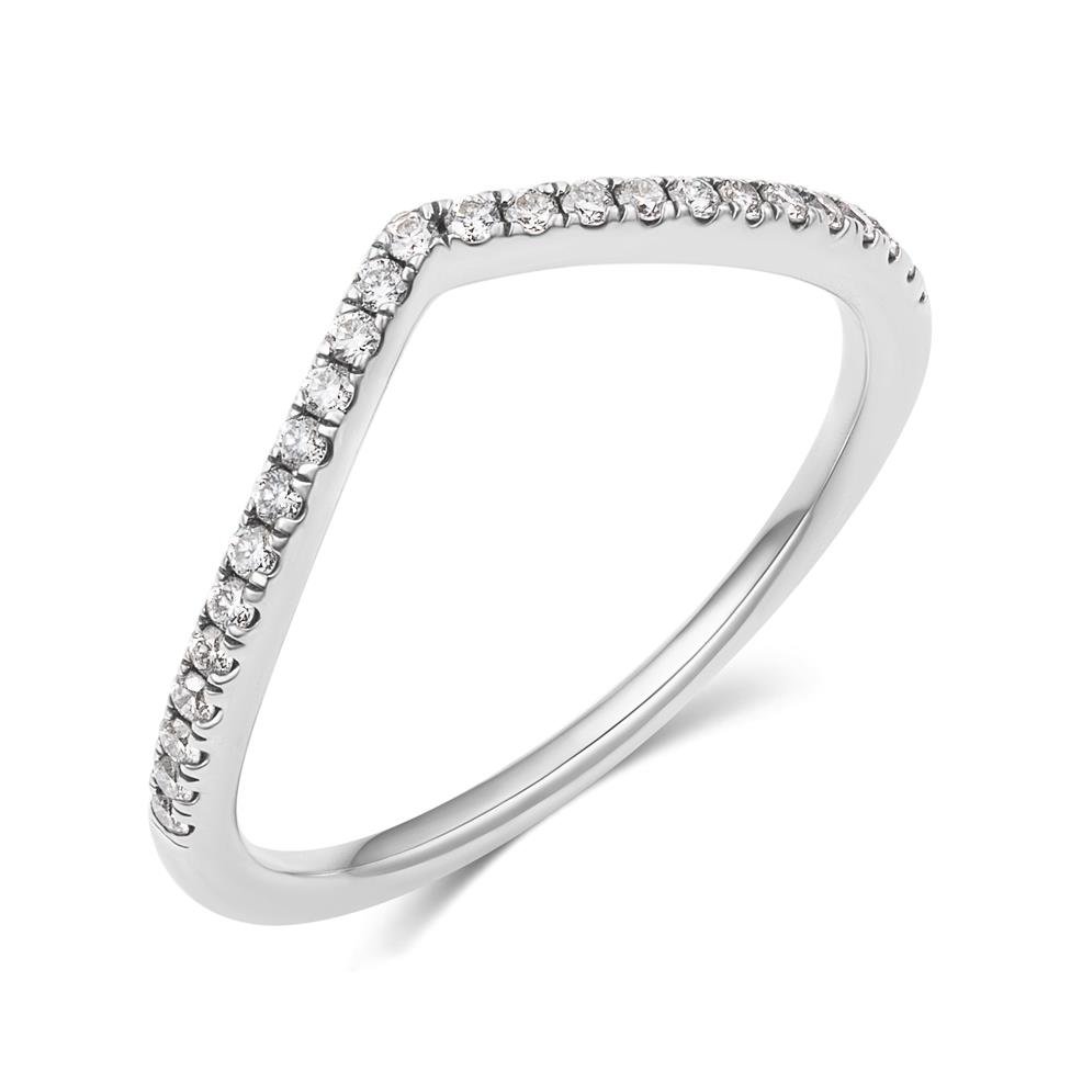 18ct White Gold Diamond Wishbone Ring 0.16ct Thumbnail Image 0