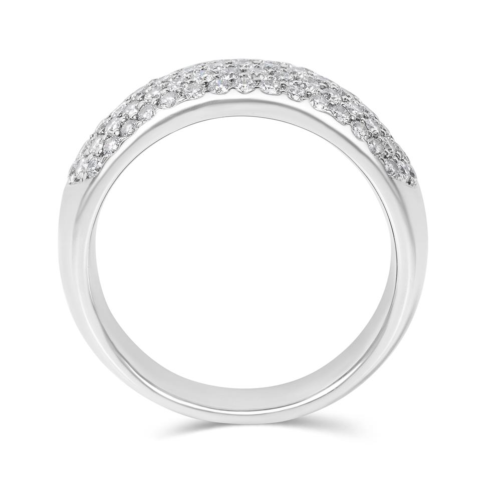 Platinum Diamond Set Domed Ring  Thumbnail Image 2