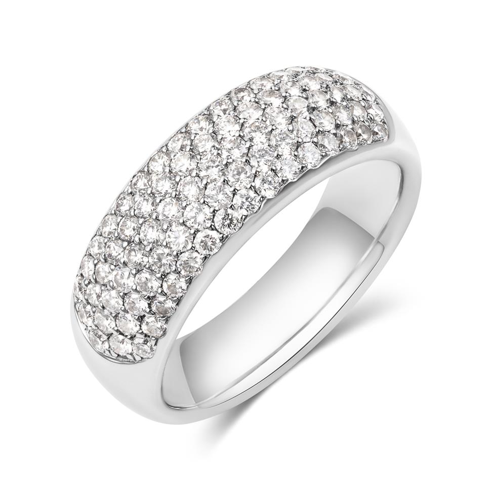 Platinum Diamond Set Domed Ring  Thumbnail Image 0